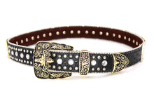 Cargar imagen en el visor de la galería, Rhinestone Belt - #5011 Longhorn Buckle w Rhombic Diamond Stone