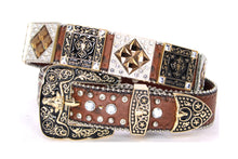 Cargar imagen en el visor de la galería, Rhinestone Belt - #5011 Longhorn Buckle w Rhombic Diamond Stone