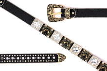 Cargar imagen en el visor de la galería, Rhinestone Belt - #5011 Longhorn Buckle w Rhombic Diamond Stone