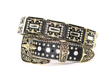 Cargar imagen en el visor de la galería, Rhinestone Belt - #5051 Longhorn Buckle w Double Longhorn