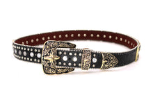 Cargar imagen en el visor de la galería, Rhinestone Belt - #5051 Longhorn Buckle w Double Longhorn