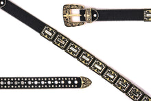 Cargar imagen en el visor de la galería, Rhinestone Belt - #5051 Longhorn Buckle w Double Longhorn
