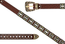 Cargar imagen en el visor de la galería, Rhinestone Belt - #5051 Longhorn Buckle w Double Longhorn