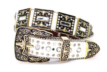 Cargar imagen en el visor de la galería, Rhinestone Belt - #5051 Longhorn Buckle w Double Longhorn