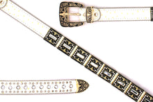 Cargar imagen en el visor de la galería, Rhinestone Belt - #5051 Longhorn Buckle w Double Longhorn