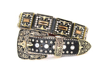 Cargar imagen en el visor de la galería, Rhinestone Belt - #5051 Longhorn Buckle w Double Longhorn
