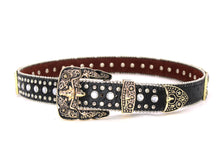 Cargar imagen en el visor de la galería, Rhinestone Belt - #5051 Longhorn Buckle w Double Longhorn