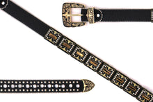 Cargar imagen en el visor de la galería, Rhinestone Belt - #5051 Longhorn Buckle w Double Longhorn
