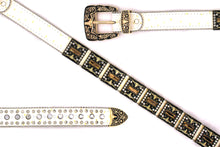 Cargar imagen en el visor de la galería, Rhinestone Belt - #5051 Longhorn Buckle w Double Longhorn