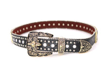 Cargar imagen en el visor de la galería, Rhinestone Belt - #5051 Longhorn Buckle w Double Longhorn