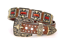Cargar imagen en el visor de la galería, Rhinestone Belt - #5051 Longhorn Buckle w Double Longhorn