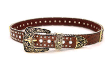 Cargar imagen en el visor de la galería, Rhinestone Belt - #5051 Longhorn Buckle w Double Longhorn