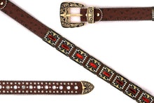 Cargar imagen en el visor de la galería, Rhinestone Belt - #5051 Longhorn Buckle w Double Longhorn