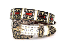 Cargar imagen en el visor de la galería, Rhinestone Belt - #5051 Longhorn Buckle w Double Longhorn