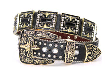 Cargar imagen en el visor de la galería, Rhinestone Belt - #5051 Longhorn Buckle w Double Longhorn