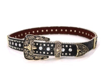 Cargar imagen en el visor de la galería, Rhinestone Belt - #5051 Longhorn Buckle w Double Longhorn