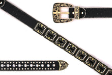 Cargar imagen en el visor de la galería, Rhinestone Belt - #5051 Longhorn Buckle w Double Longhorn