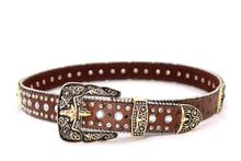 Cargar imagen en el visor de la galería, Rhinestone Belt - #5051 Longhorn Buckle w Double Longhorn