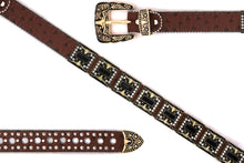 Cargar imagen en el visor de la galería, Rhinestone Belt - #5051 Longhorn Buckle w Double Longhorn