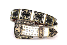Cargar imagen en el visor de la galería, Rhinestone Belt - #5051 Longhorn Buckle w Double Longhorn