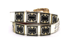 Cargar imagen en el visor de la galería, Rhinestone Belt - #5051 Longhorn Buckle w Double Longhorn