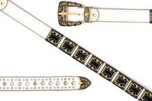 Cargar imagen en el visor de la galería, Rhinestone Belt - #5051 Longhorn Buckle w Double Longhorn