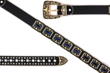 Cargar imagen en el visor de la galería, Rhinestone Belt - #5051 Longhorn Buckle w Double Longhorn