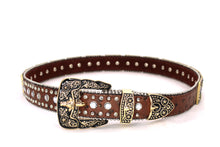 Cargar imagen en el visor de la galería, Rhinestone Belt - #5051 Longhorn Buckle w Double Longhorn