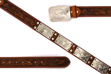 Load image into Gallery viewer, Concho Belt- #801 Silver Concho & Colorful Rhinestone
