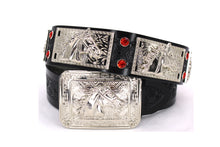 Load image into Gallery viewer, Concho Belt- #801 Silver Concho & Colorful Rhinestone