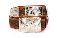 Load image into Gallery viewer, Concho Belt- #801 Silver Concho & Colorful Rhinestone