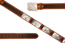 Load image into Gallery viewer, Concho Belt- #801 Silver Concho & Colorful Rhinestone