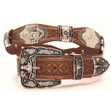 Load image into Gallery viewer, Concho Belt- #8030-8035 Silver Western Concho Belt