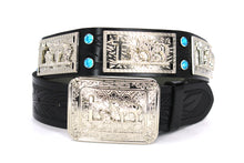 Load image into Gallery viewer, Concho Belt- #801 Silver Concho & Colorful Rhinestone