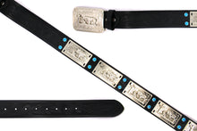 Load image into Gallery viewer, Concho Belt- #801 Silver Concho & Colorful Rhinestone