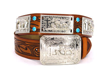 Load image into Gallery viewer, Concho Belt- #801 Silver Concho & Colorful Rhinestone
