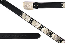 Load image into Gallery viewer, Concho Belt- #801 Silver Concho & Colorful Rhinestone
