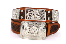 Load image into Gallery viewer, Concho Belt- #801 Silver Concho & Colorful Rhinestone