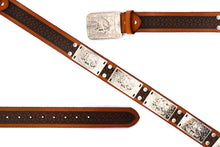 Load image into Gallery viewer, Concho Belt- #801 Silver Concho & Colorful Rhinestone