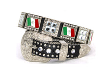 Cargar imagen en el visor de la galería, Rhinestone Belt - #8061 Mexican Flag
