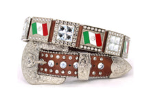 Cargar imagen en el visor de la galería, Rhinestone Belt - #8061 Mexican Flag
