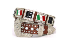 Cargar imagen en el visor de la galería, Rhinestone Belt - #8061 Mexican Flag