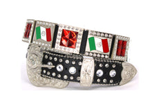 Cargar imagen en el visor de la galería, Rhinestone Belt - #8061 Mexican Flag
