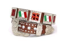 Cargar imagen en el visor de la galería, Rhinestone Belt - #8061 Mexican Flag