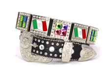 Cargar imagen en el visor de la galería, Rhinestone Belt - #8061 Mexican Flag