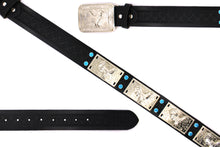 Load image into Gallery viewer, Concho Belt- #801 Silver Concho & Colorful Rhinestone