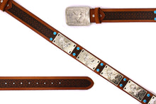 Load image into Gallery viewer, Concho Belt- #801 Silver Concho & Colorful Rhinestone