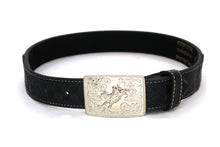 Load image into Gallery viewer, Embroidery Belt- Western Leather Belt with Silver Buckle & Handcrafted Beaded Design – Rodeo Style