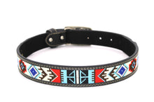Load image into Gallery viewer, Embroidery Belt- Western Leather Belt with Silver Buckle & Handcrafted Beaded Design – Rodeo Style