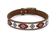 Load image into Gallery viewer, Embroidery Belt- Western Leather Belt with Silver Buckle & Handcrafted Beaded Design – Rodeo Style